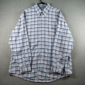 Brooks Brothers Mens XXL Blue Pink Plaid Regent Button Down Dress Shirt EUC Soft